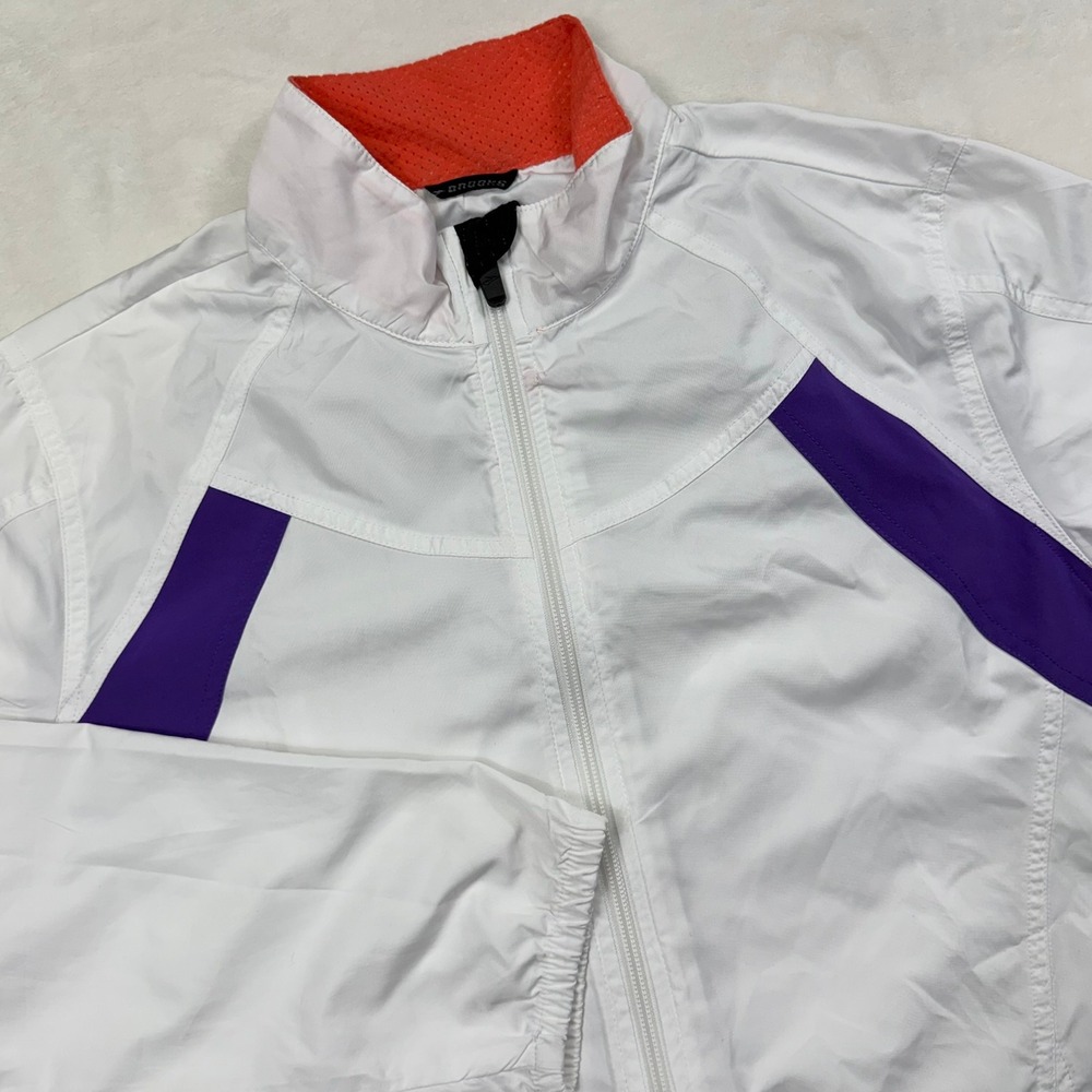 Brooks Shelter Technology Womens XL White Purple Full Zip Running Jacket Vent